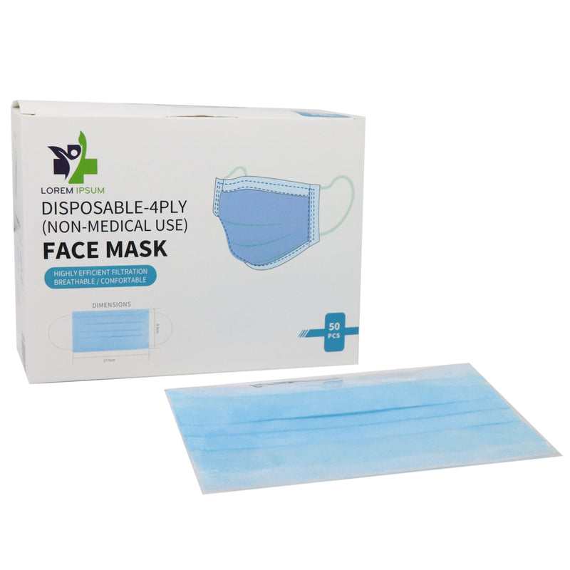 2500 Pcs Disposable Face Mask 4 ply