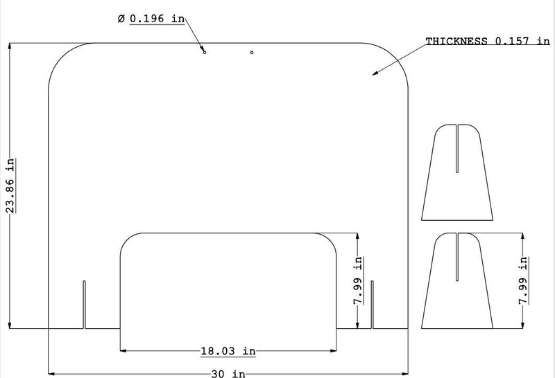 Counter Sneeze Guard Acrylic Table Shield, Size: 30''x 24