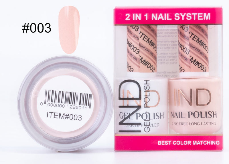 IND 3 IN 1 Combo Gel +Lacquer+dipping powder -