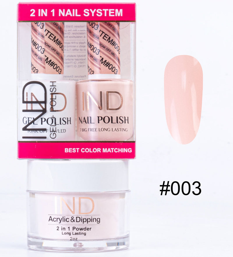 IND 3 IN 1 Combo Gel +Lacquer+dipping powder -