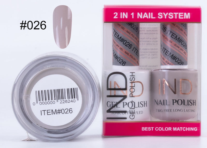 IND 3 IN 1 Combo Gel +Lacquer+dipping powder -