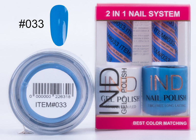 IND 3 IN 1 Combo Gel +Lacquer+dipping powder -