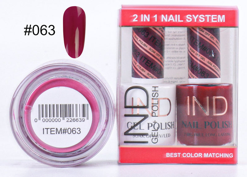 IND 3 IN 1 Combo Gel +Lacquer+dipping powder -