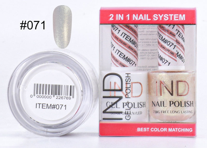 IND 3 IN 1 Combo Gel +Lacquer+dipping powder -