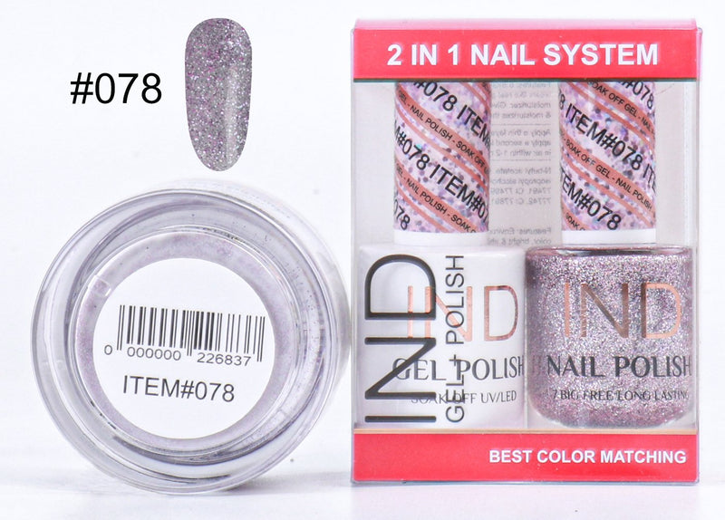 IND 3 IN 1 Combo Gel +Lacquer+dipping powder -