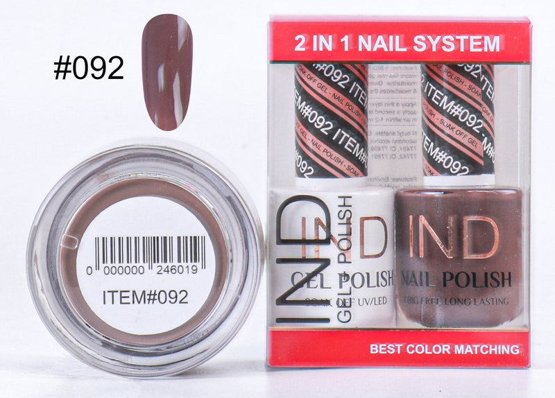 IND 3 IN 1 Combo Gel +Lacquer+dipping powder -