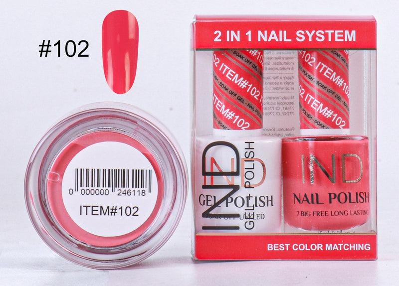 IND 3 IN 1 Combo Gel +Lacquer+dipping powder -