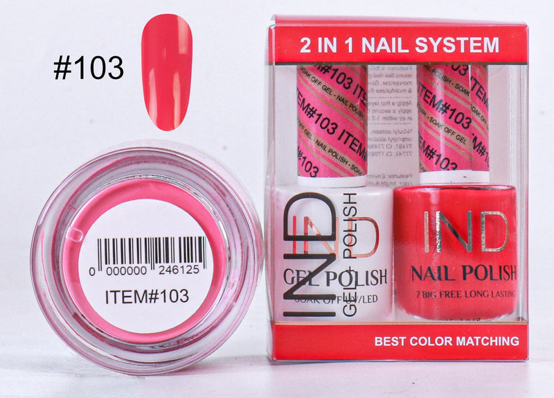 IND 3 IN 1 Combo Gel +Lacquer+dipping powder -