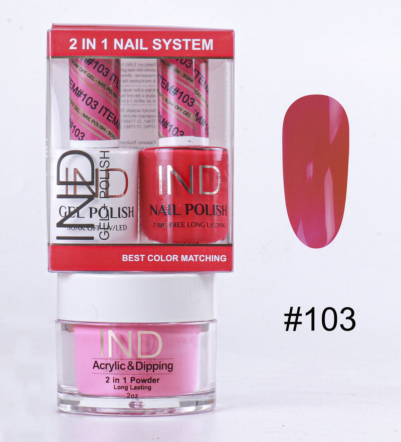 IND 3 IN 1 Combo Gel +Lacquer+dipping powder -