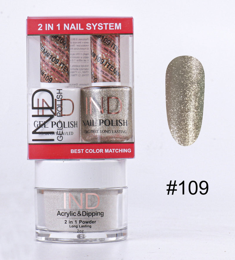 IND 3 IN 1 Combo Gel +Lacquer+dipping powder -