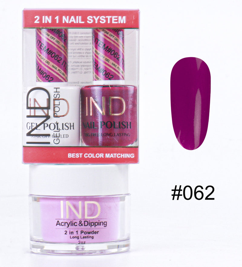 IND 3 IN 1 Combo Gel +Lacquer+dipping powder -