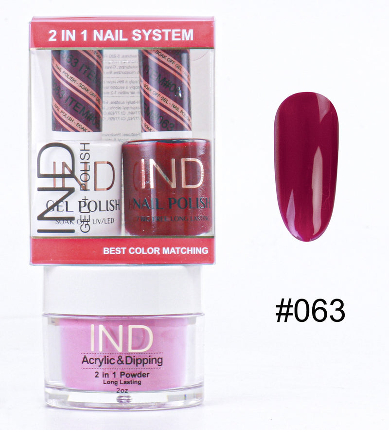 IND 3 IN 1 Combo Gel +Lacquer+dipping powder -