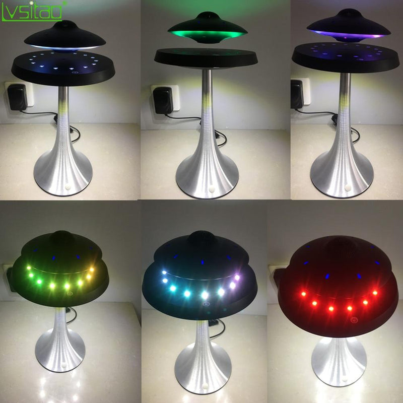 Magnetic Suspension Levitating led table lamp with UFO speaker bluetooth Surround Sound BT speaker creative gifts night lights|Novelty Lighting