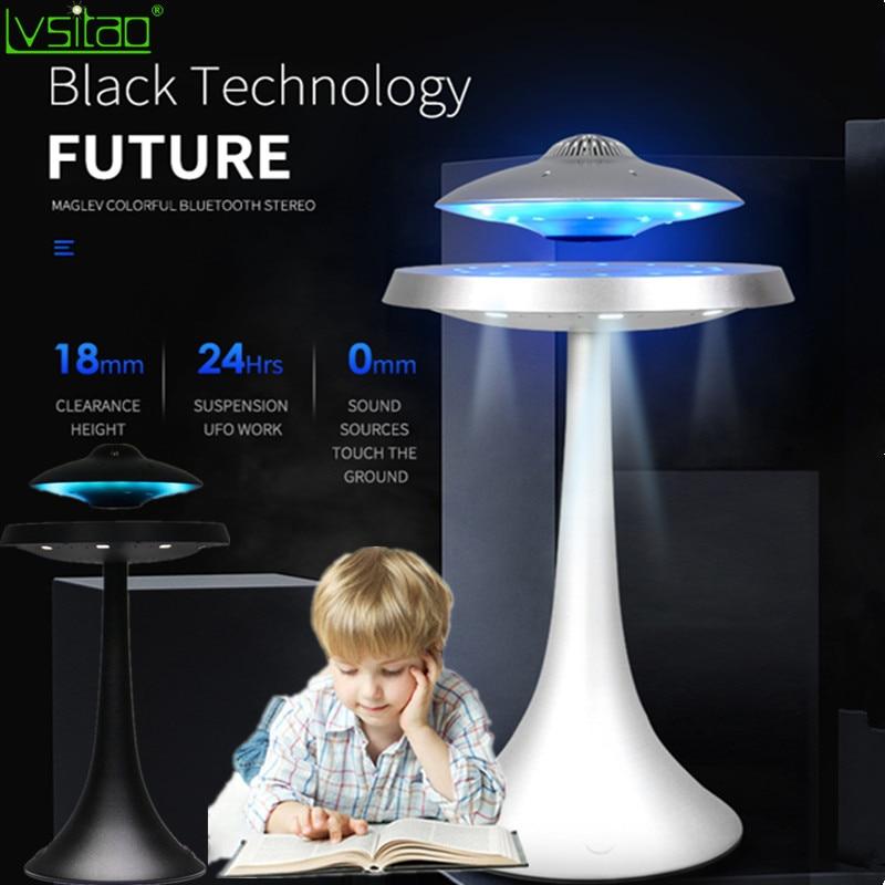 Magnetic Suspension Levitating led table lamp with UFO speaker bluetooth Surround Sound BT speaker creative gifts night lights|Novelty Lighting