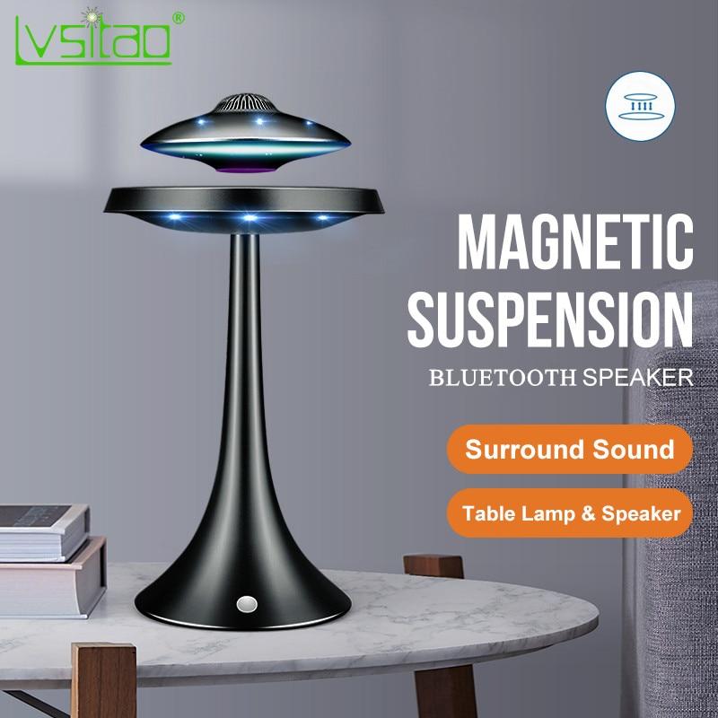 Magnetic Suspension Levitating led table lamp with UFO speaker bluetooth Surround Sound BT speaker creative gifts night lights|Novelty Lighting