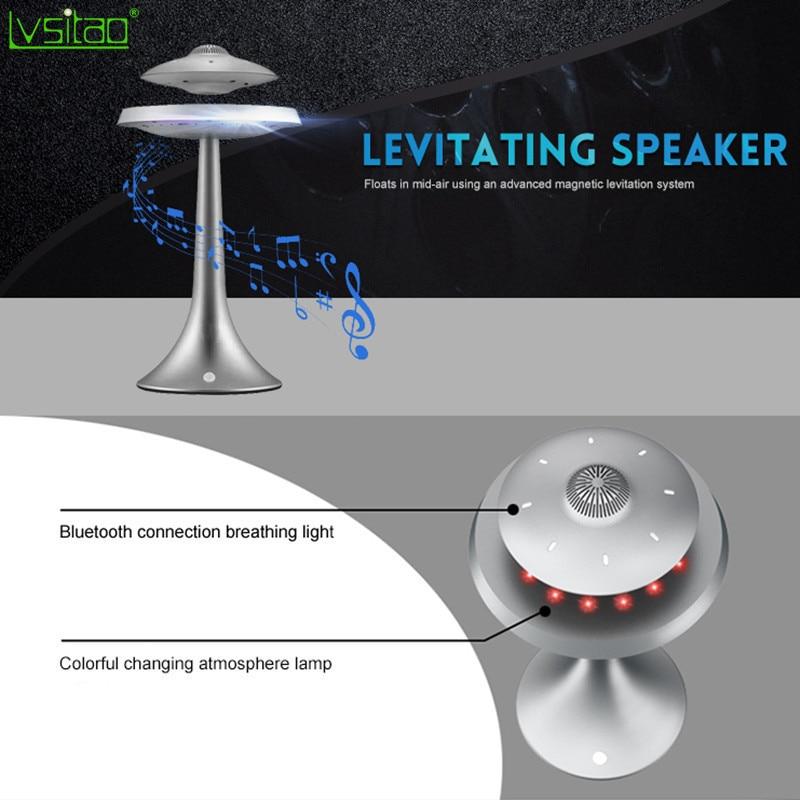 Magnetic Suspension Levitating led table lamp with UFO speaker bluetooth Surround Sound BT speaker creative gifts night lights|Novelty Lighting