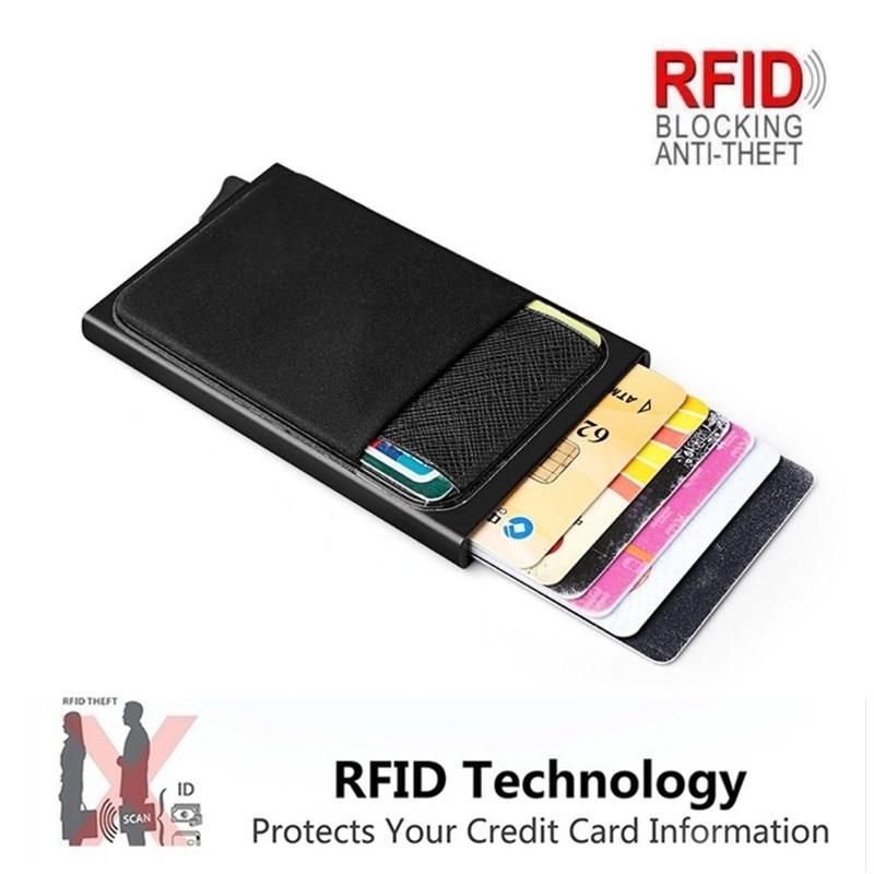 Men Business Aluminum Cash ID Card Holder RFID Blocking Slim Metal Wallet Coin Purse card case credit card wallet rfid wallet|Card & ID Holders