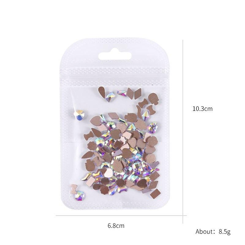 Mixed 100pcs Crystal AB Nail Art Rhinestones Flatback Strass Shiny Glass Nail Stones Gems For 3D Nails DIY Manicure Decorations|Rhinestones & Decorations