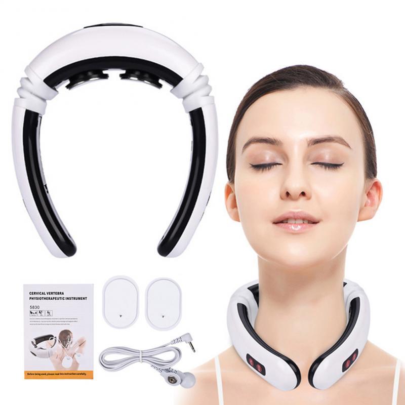 Multifunction Intelligent Electric Pulse Back And Neck Massager Far Infrared Heating Pain Relief Tool Healthcare Relaxation|Neck Massage Instrument