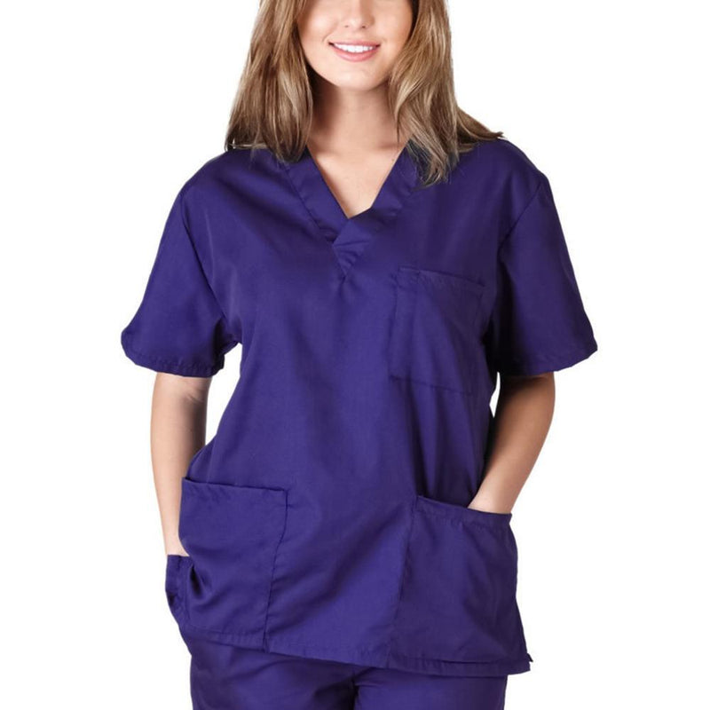 NEW Women Short Sleeve V neck Nursing Uniform Blouse Scrub Tops with Pocket Washable Reusable Overalls XS XXXL Standard Ship N4|Nurse Uniform