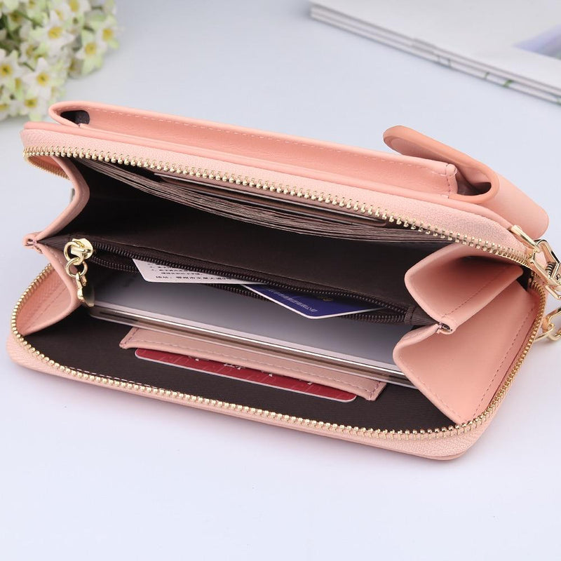 NEW Women's wallet messenger bag large capacity women's purse buckle zipper bag soft leather versatile women's bag shoulder bag|Wallets