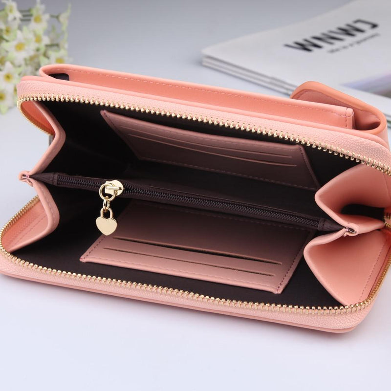 NEW Women's wallet messenger bag large capacity women's purse buckle zipper bag soft leather versatile women's bag shoulder bag|Wallets