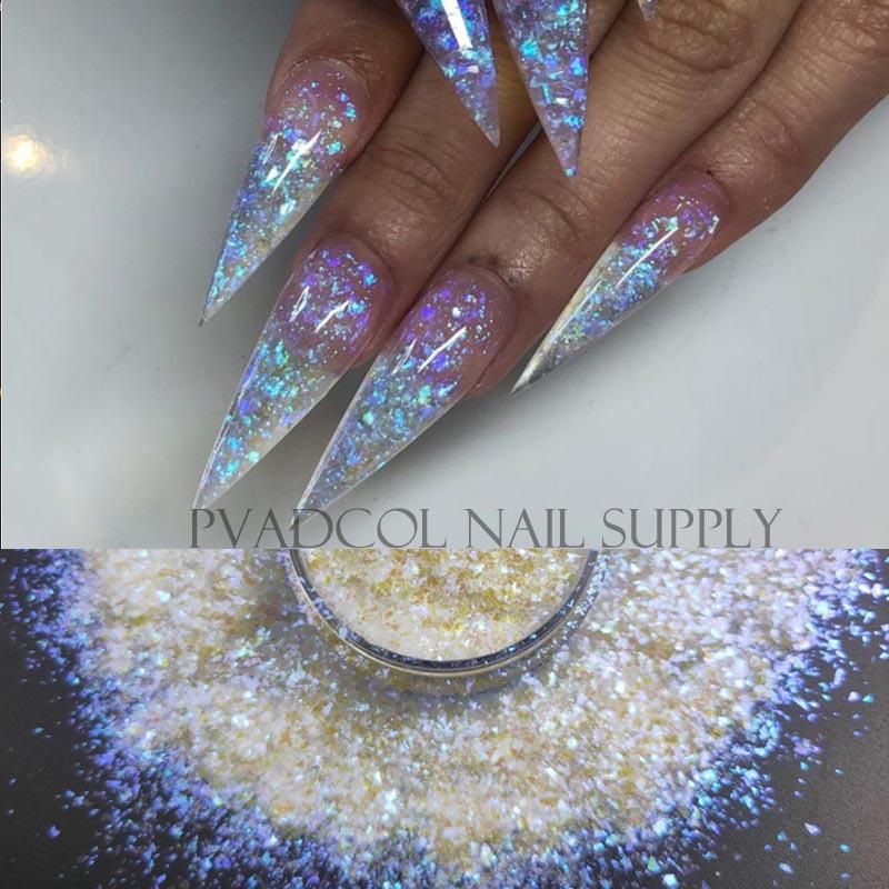 Nail Art Glitter Blue Chunky Iridescent Irregular Nail Sequins Flakes Pigment Acrylic Manicure Decoration Tool|Nail Glitter