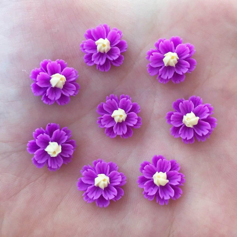 New 80pcs Resin 13mm 3D flower Flatback stone Scrapbook wedding Buttons DIY Ornaments crafts R92*2|Figurines & Miniatures