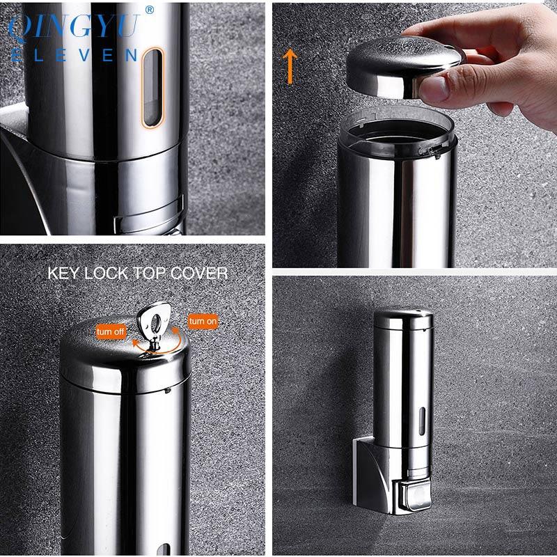 New soap dispenser wall mounted bathroom Hotel shampoo lotion liquid soap dispenser stainless steel hand soap dispenser|Liquid Soap Dispensers