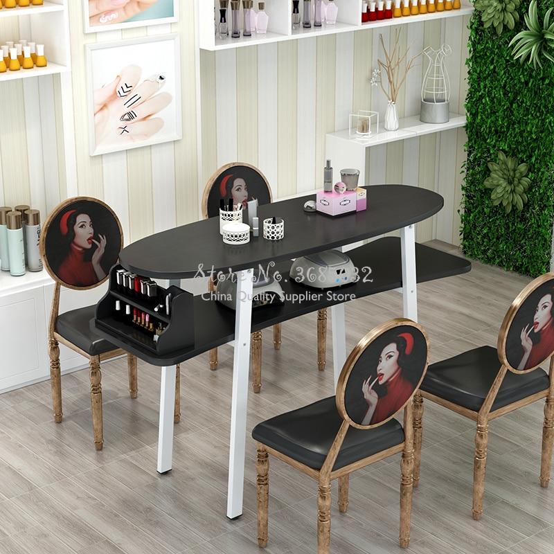 Nordic Retro Style Nail Durable Single Manicure Desk And Chair Salon Furniture Mesa Manicura Table Manucure Metal Cheap|Nail Tables