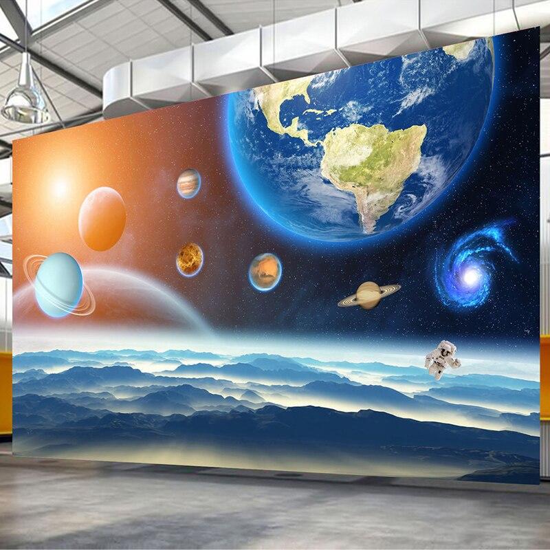 Photo Wallpaper 3D Stereo Planet Universe Starry Sky Mural Wall Painting Cartoon Children's Bedroom Background Wall Papers Decor|photo wallpaper 3d|photo wallpaperwallpaper 3d