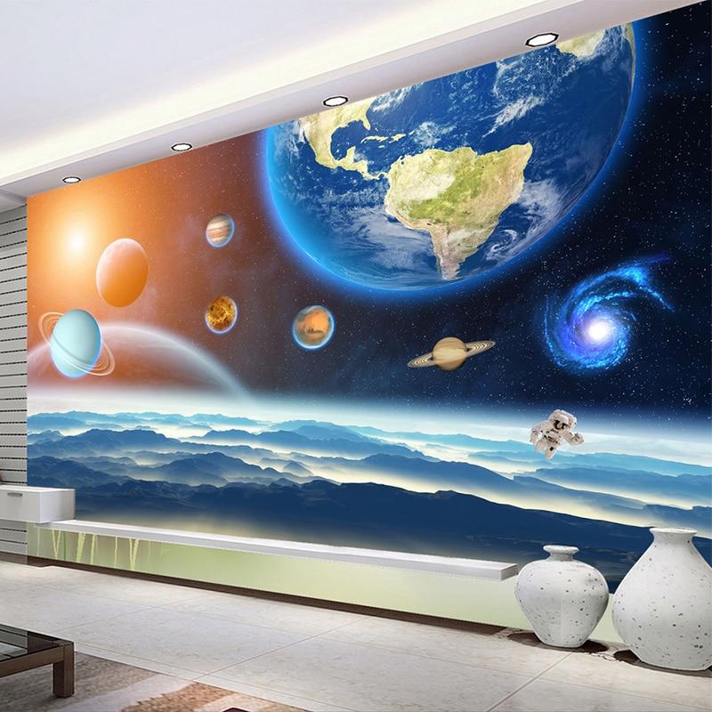 Photo Wallpaper 3D Stereo Planet Universe Starry Sky Mural Wall Painting Cartoon Children's Bedroom Background Wall Papers Decor|photo wallpaper 3d|photo wallpaperwallpaper 3d