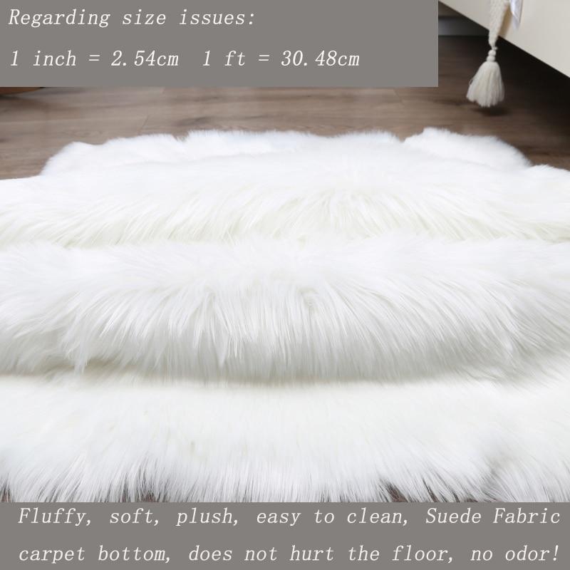 Plush soft European bedroom carpet imitation wool pad long hair bedside bay window cushion sofa cushion white red window carpet|Carpet