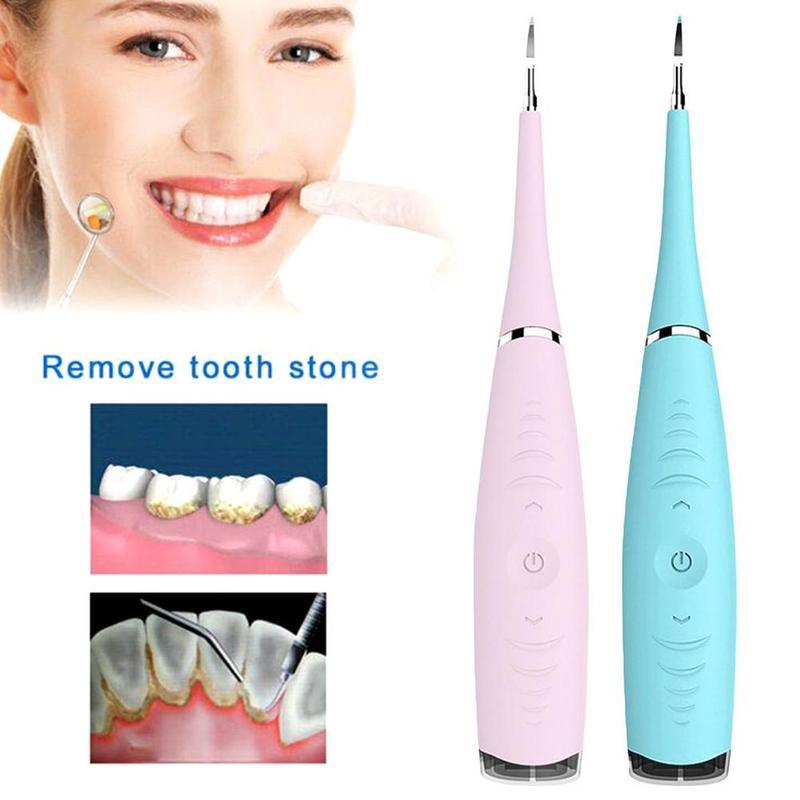 Portable Electric Ultrasonic Dental Scaler Tooth Calculus Tool Sonic Remover Stains Tartar Plaque Whitening Oral Cleaner Machine|Cleaning Brushes