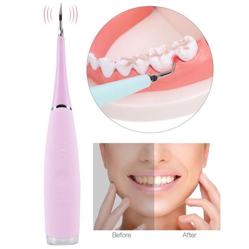 Portable Electric Ultrasonic Dental Scaler Tooth Calculus Tool Sonic Remover Stains Tartar Plaque Whitening Oral Cleaner Machine|Cleaning Brushes