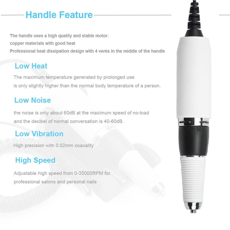 Portable Rechargeable Nail Drill Machine 36W 35000RPM Manicure Machine Electric Nail File Nail Art Tools Set for Nail Drill bits|Electric Manicure Drills