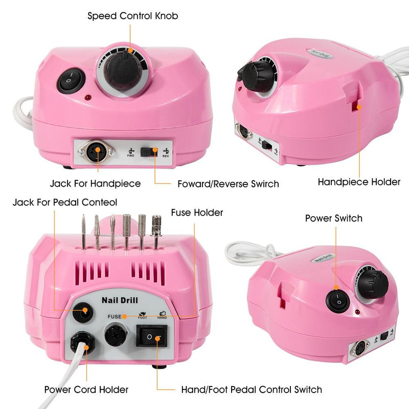 Pro Electric Nail Drill Manicure Machine Set Nail Art Equipment 35000RPM for Manicure Pedicure Nail File Tools Polish Bits|Electric Manicure Drills