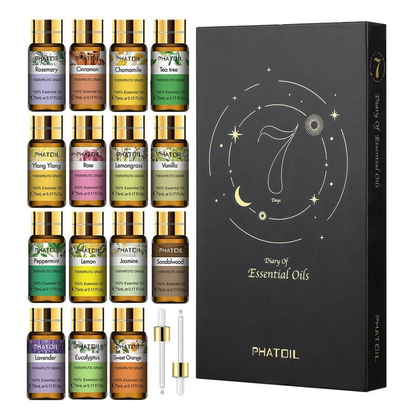 Pure Essential Oils 15pcs Gift Set Natural Plant Aroma Essential Oil Diffuser Eucalyptus Vanilla Mint Geranium Rose Tea Tree Oil|Essential Oil