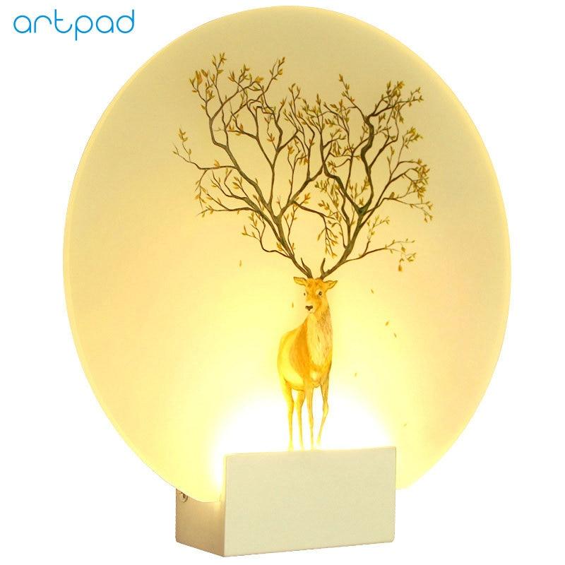 Remote Control Modern Wall Lamp Romantic Wall Picture For Living Room Bedroom Bedside Lighting LED Round Square Wall Lamp Lights|LED Indoor Wall Lamps