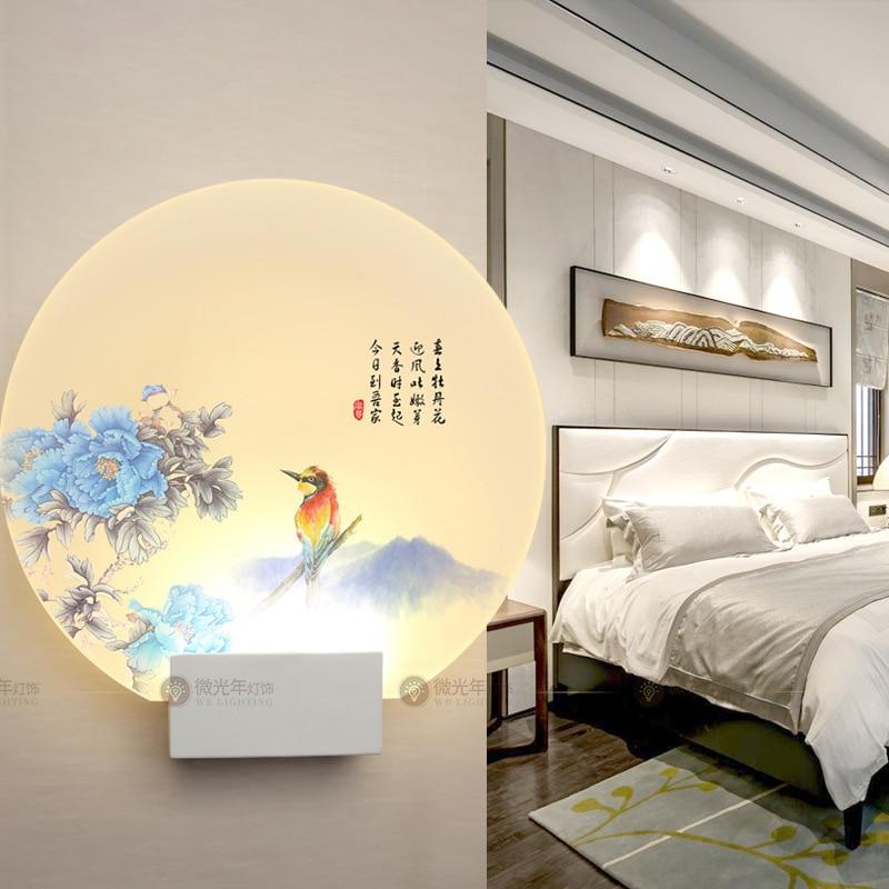 Remote Control Modern Wall Lamp Romantic Wall Picture For Living Room Bedroom Bedside Lighting LED Round Square Wall Lamp Lights|LED Indoor Wall Lamps