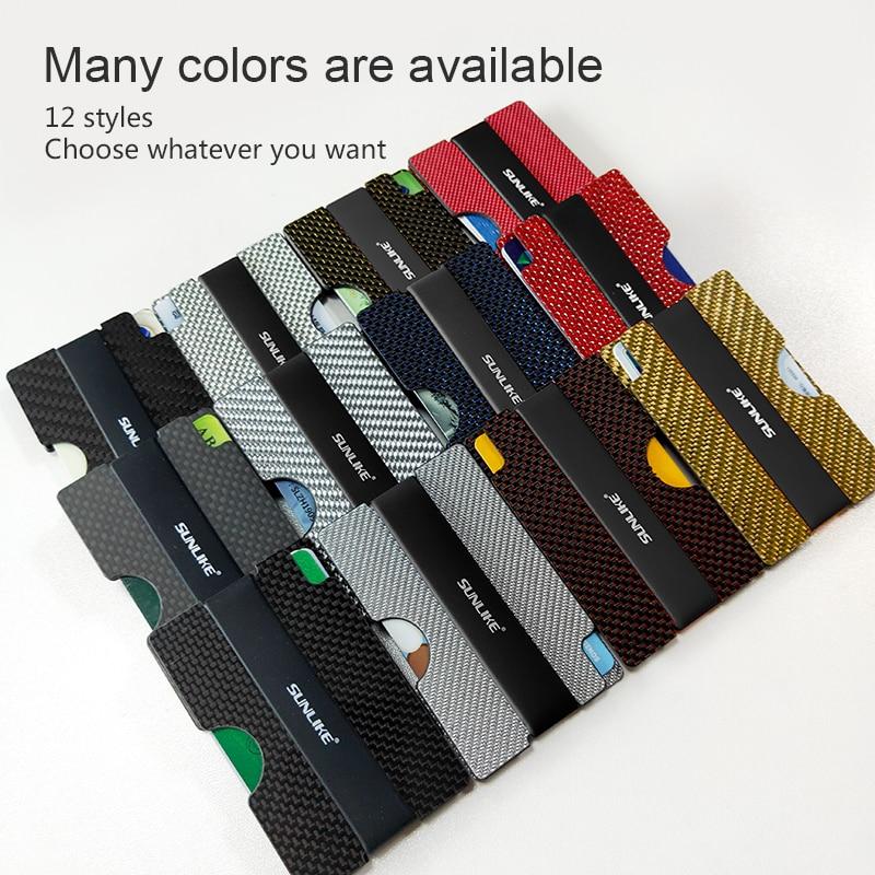 SULIKE new Fashion Slim Carbon Fiber Credit Card Holder RFID Non scan Metal Wallet Purse Male Carteira Masculina Billetera|Game Collection Cards