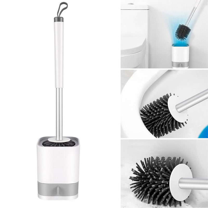 Silicone Toilet Brush Floor Standing Wall Mounted Base Cleaning Brush For Toilet WC Bathroom Accessories Set Household Supplies|Cleaning Brushes