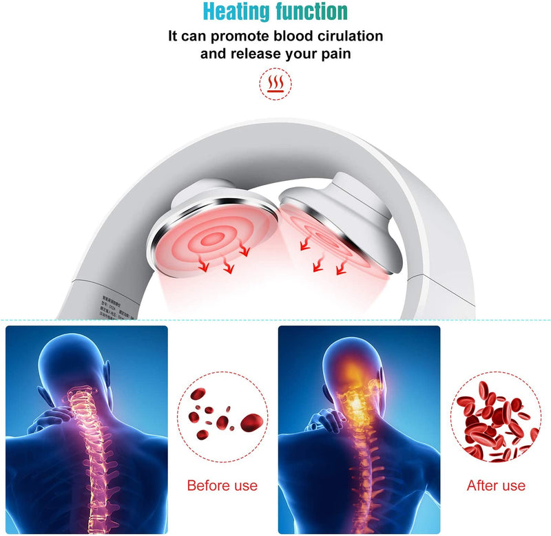 Smart Electric Neck Massager Far Infrared Heating Pain Relief Health Care Relaxation Cervical Vertebra Physiotherapy Massger|Neck Massage Instrument