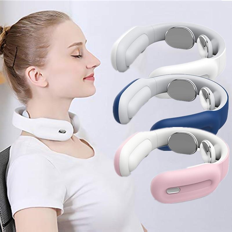 Smart Electric Neck Massager Far Infrared Heating Pain Relief Health Care Relaxation Cervical Vertebra Physiotherapy Massger|Neck Massage Instrument