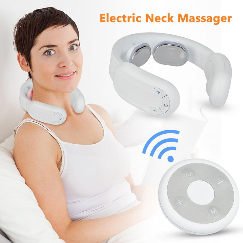 Smart Electric Neck and Shoulder Massager Portable Pulse Neck Massager USB Cervical Traction Therapy Relax Heating Massage|Neck Massage Instrument