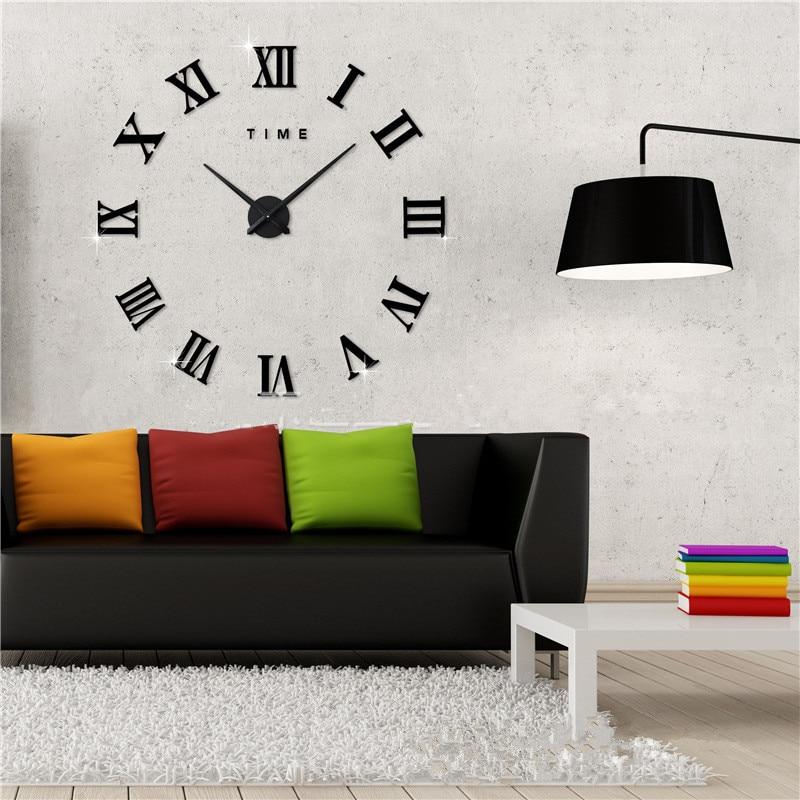 Special Offer 3d Big Acrylic Mirror Wall Clock Diy Quartz Watch Still Life Clocks Modern Home Decoration Living Room Stickers|Wall Clocks