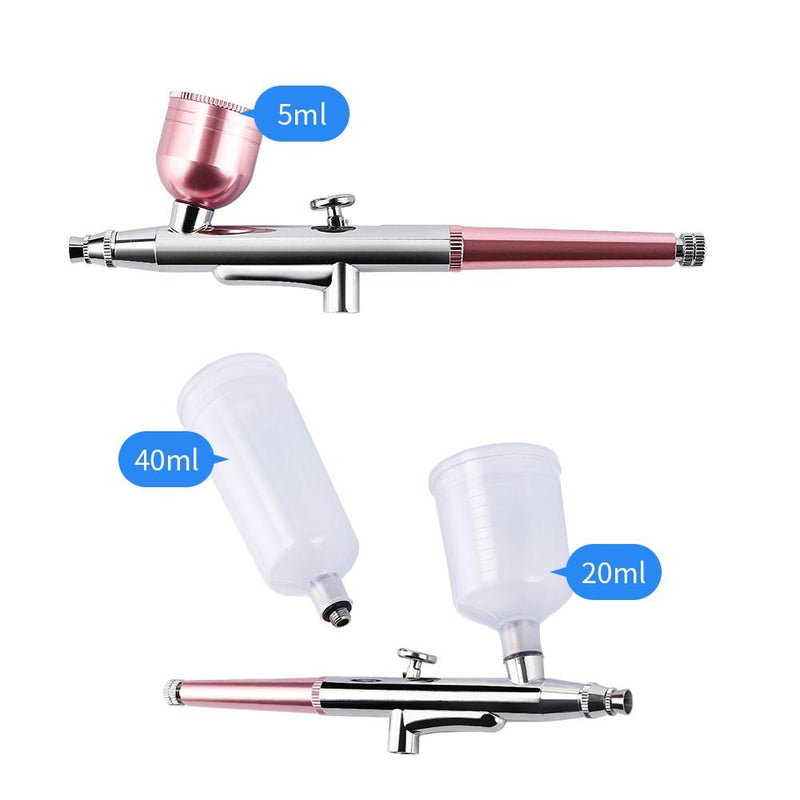 Top 0.3mm Mini Air Compressor Kit Air Brush Paint Spray Gun Airbrush For Nail Art Tattoo Craft Cake Nano Fog Mist Sprayer|Home Use Beauty Devices