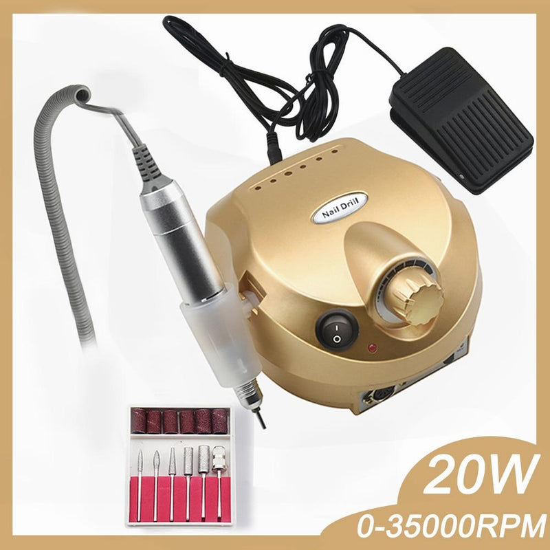 Upgraded version of Nail Drill Machine 20W 35000RPM Pro Manicure Machine Manicure Pedicure Kit Electric File Nail Art Tool|Electric Manicure Drills