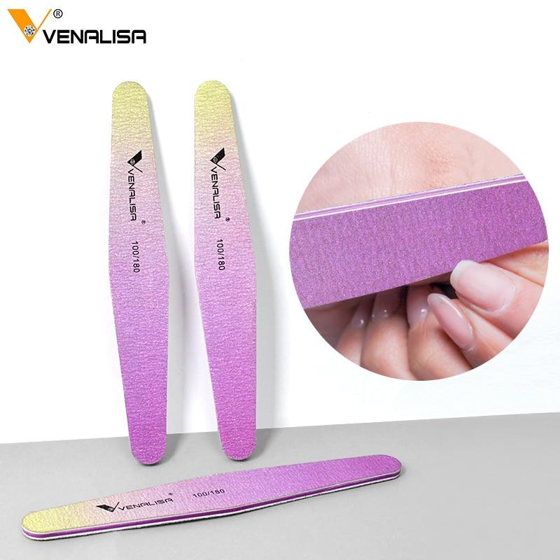 Venalisa Nail File 100/180 Nail Buffer 5 piece Nail Tool For Manicure Pedicure Gel Polish Cuticle Remover Nail Art Accessories|Nail Gel