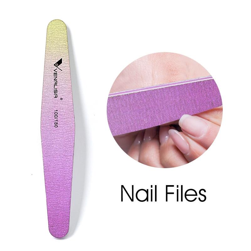 Venalisa Nail File 100/180 Nail Buffer 5 piece Nail Tool For Manicure Pedicure Gel Polish Cuticle Remover Nail Art Accessories|Nail Gel